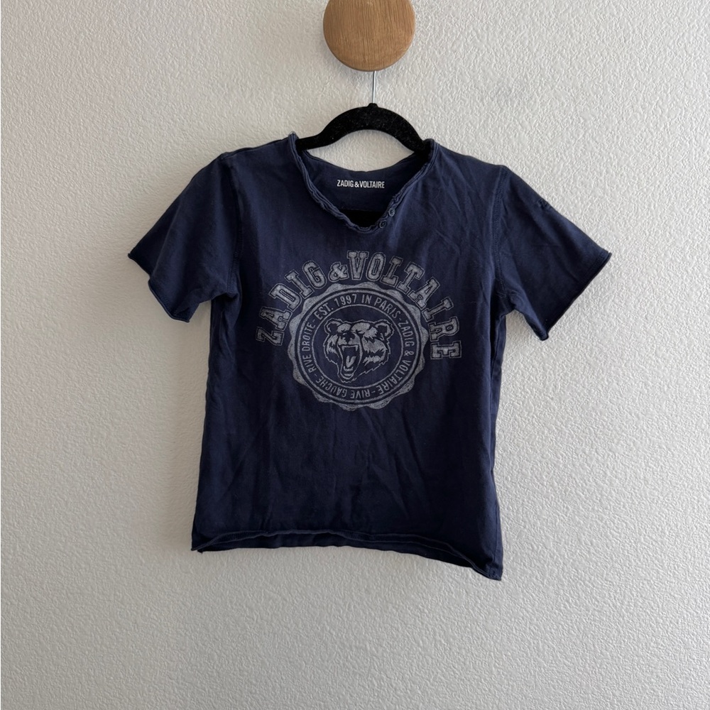 Zadig & Voltaire Girls Navy Graphic Tshirt
